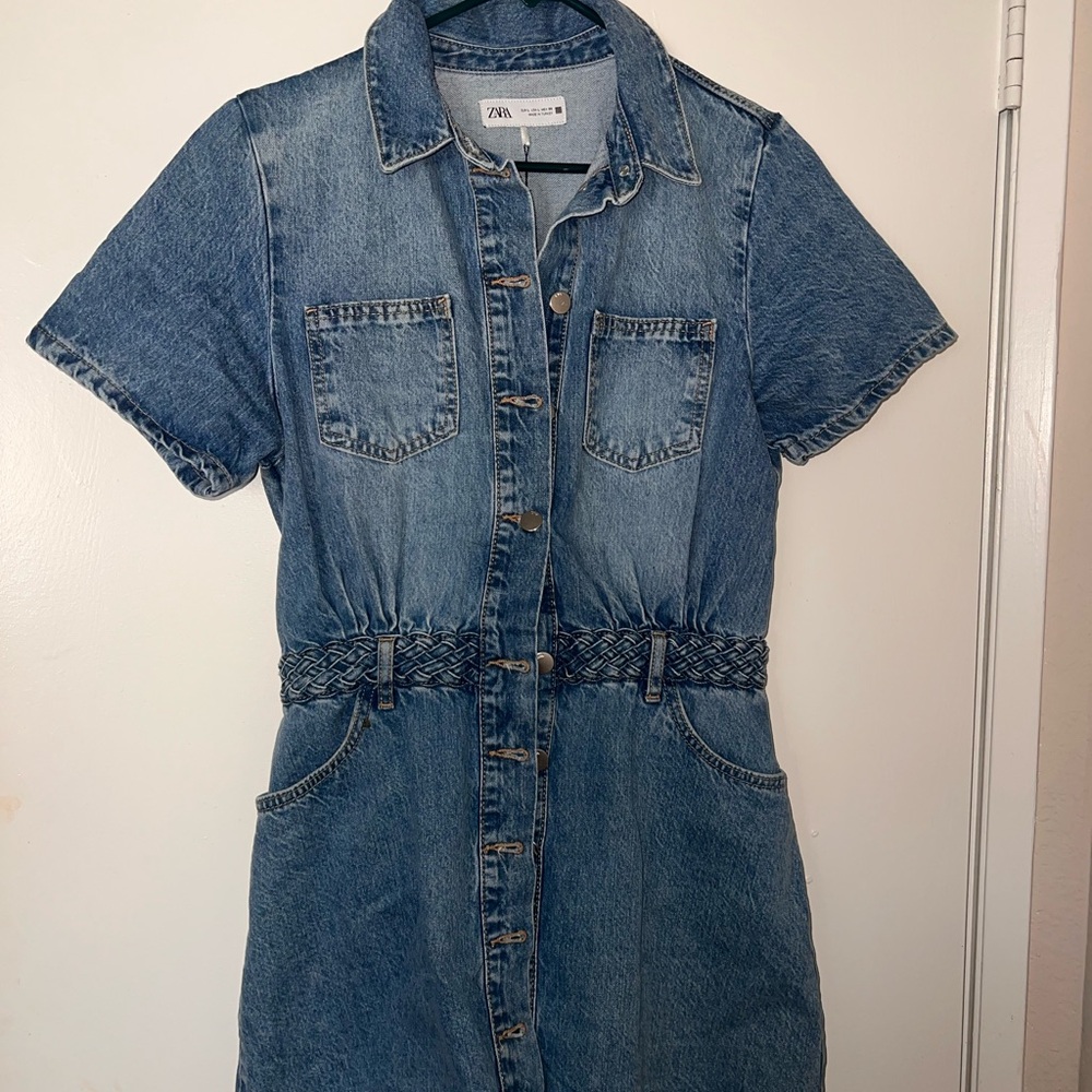 Denim Button-Up Dress
